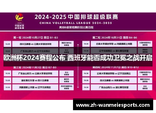 欧洲杯2024赛程公布 西班牙能否成功卫冕之战开启